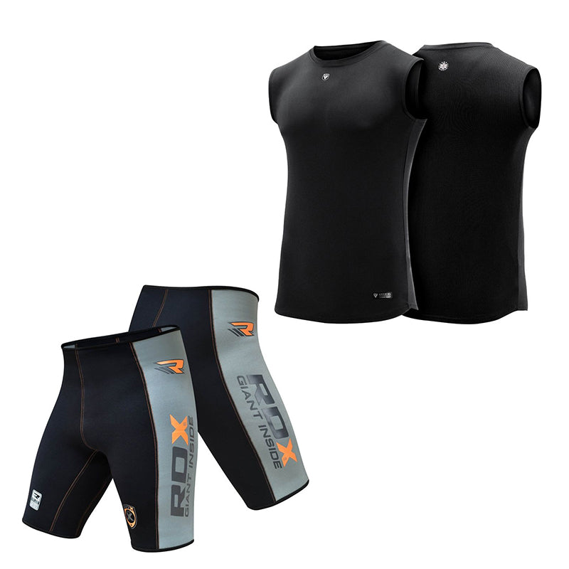 RDX 1B Thermal Compression Shorts & Sleeveless Workout Gym Vest