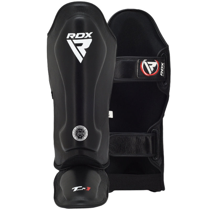 RDX T1 WAKO Approved Leather Shin Instep-Black-S