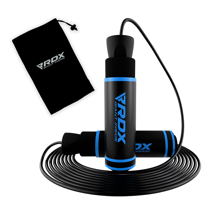 RDX SR Adjustable 10.3ft Non-Slip Memory Foam Soft Handles Skipping Rope#color_blue