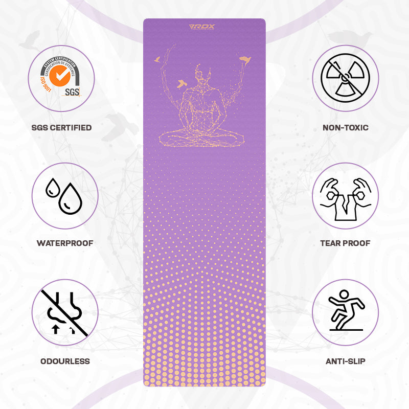 RDX D2 6mm 4-in-1 TPE Yoga Mat Set