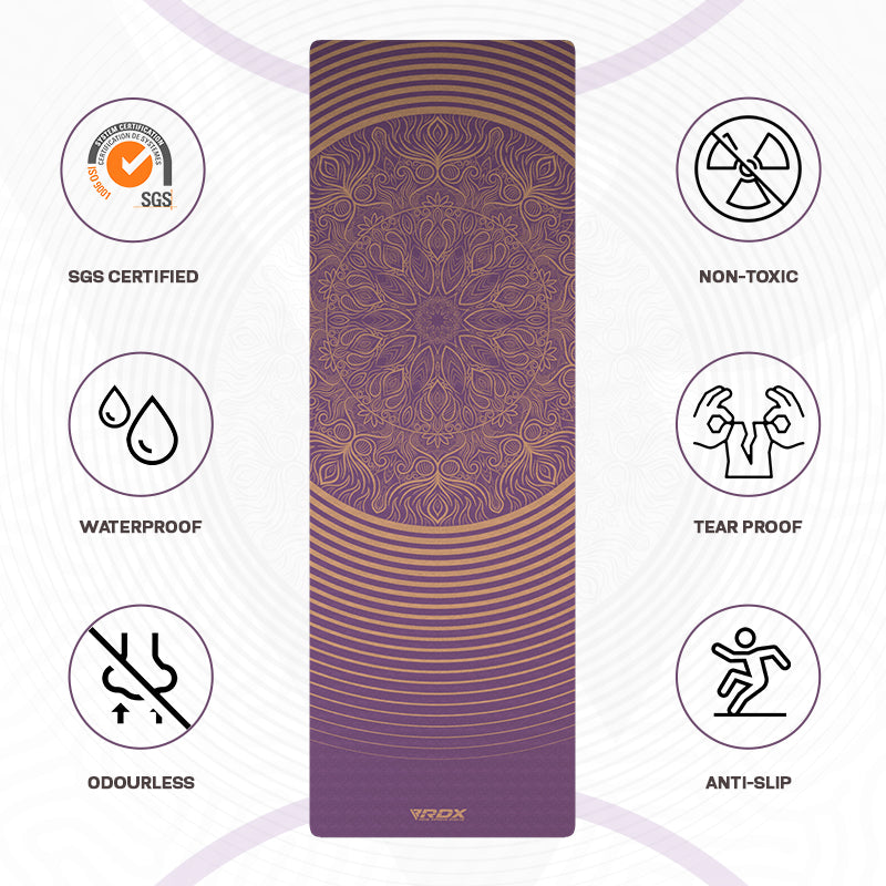 RDX D3 6mm 4-in-1 TPE Yoga Mat Set