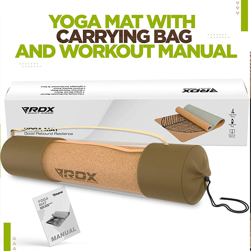 RDX D4 4-in-1 Tapis De Yoga En Liège 6 Mm