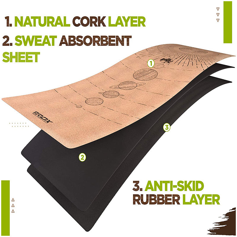 RDX D4 4-in-1 Tapis De Yoga En Liège 6 Mm