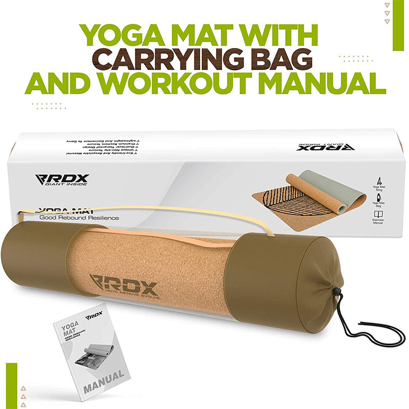 RDX D4 4-in-1 Tapis De Yoga En Liège 6 Mm