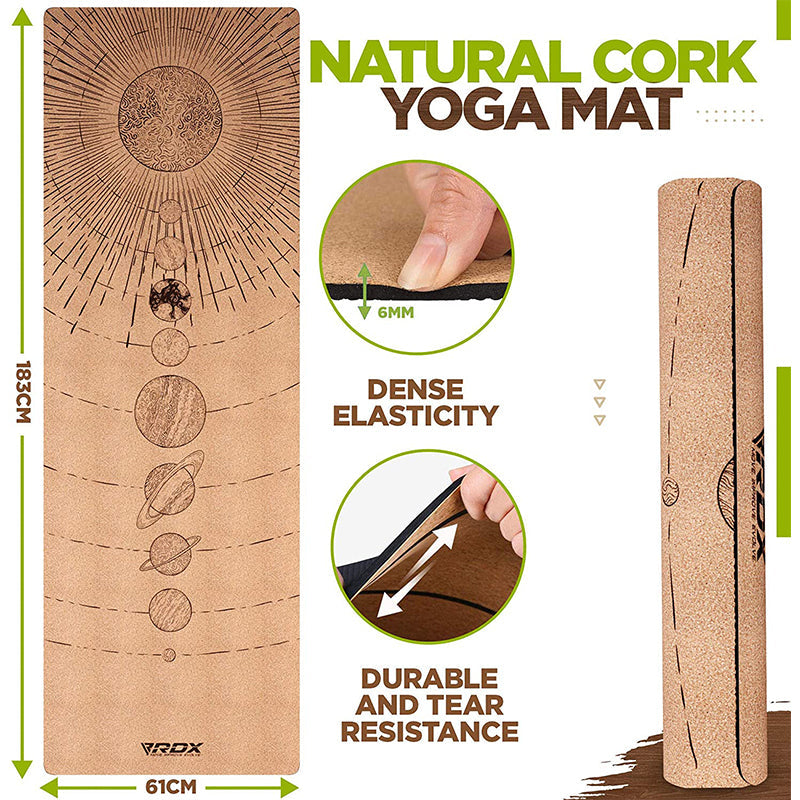 RDX D4 4-in-1 Tapis De Yoga En Liège 6 Mm
