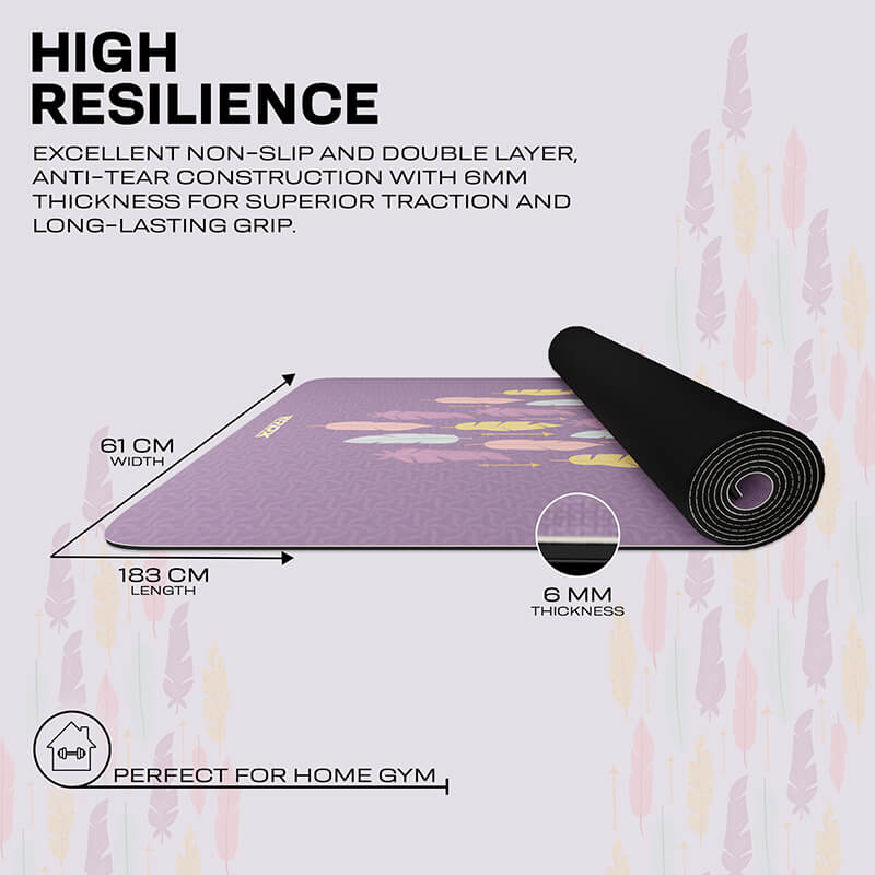 RDX D6 6mm 4-in-1 PU Rubber Yoga Mat Set