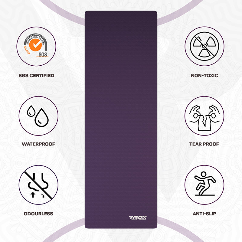 RDX DC 6mm 4-in-1 TPE Yoga Mat Set