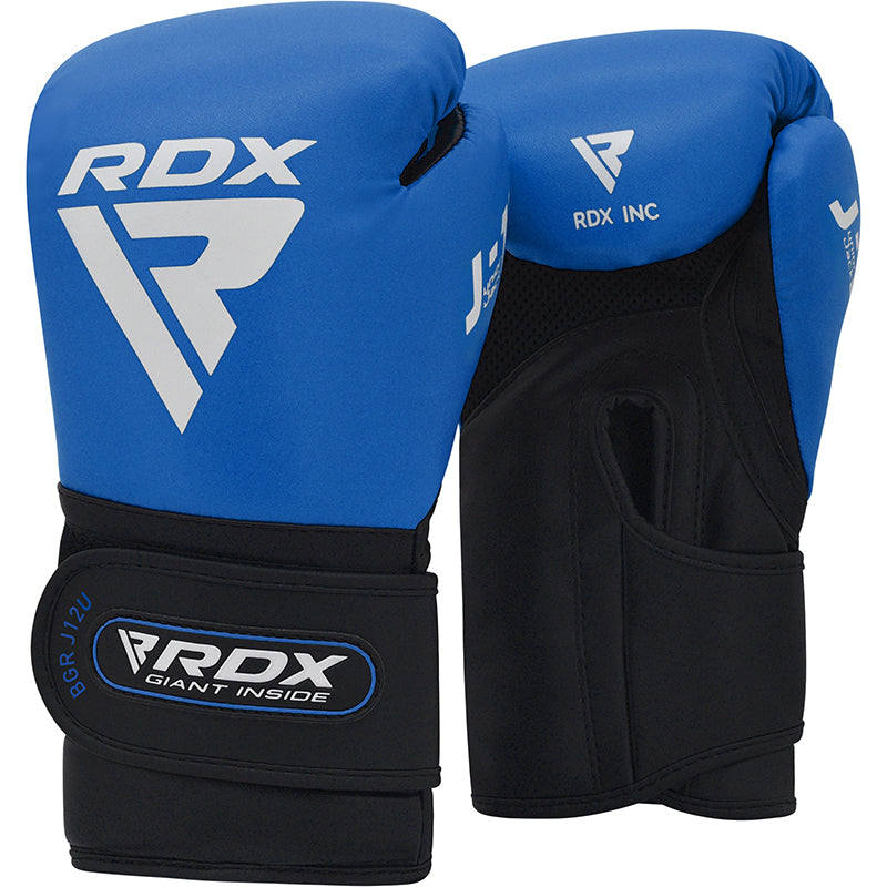 RDX J12 KIDS 6oz Boxing Gloves & Focus Pads Set#color_blue