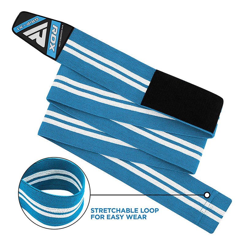 RDX K4 Weightlifting Knee Wraps #color_sky-blue
