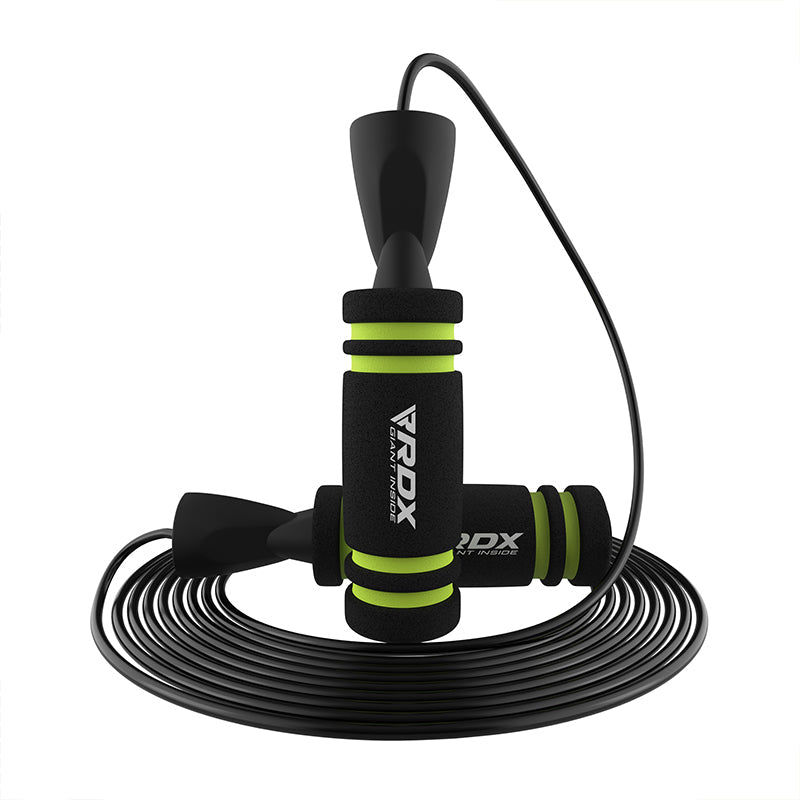 RDX X2 Adjustable 10.3ft Non-Slip Memory Foam Soft Handles jump Rope#color_green