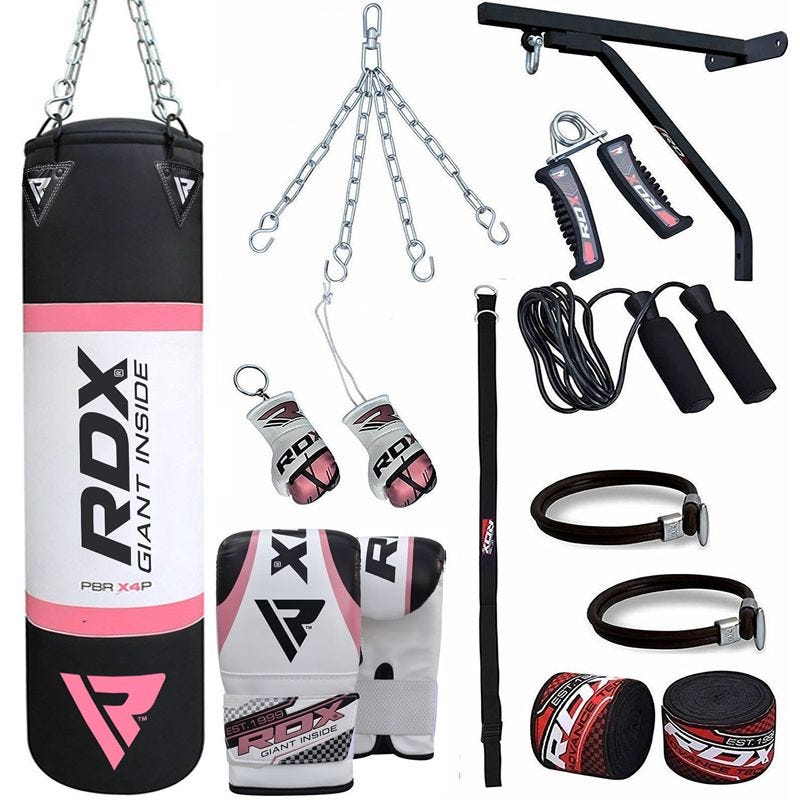 RDX X2 17-in-1 4ft Heavy Boxing Punch Bag & Mitts Set