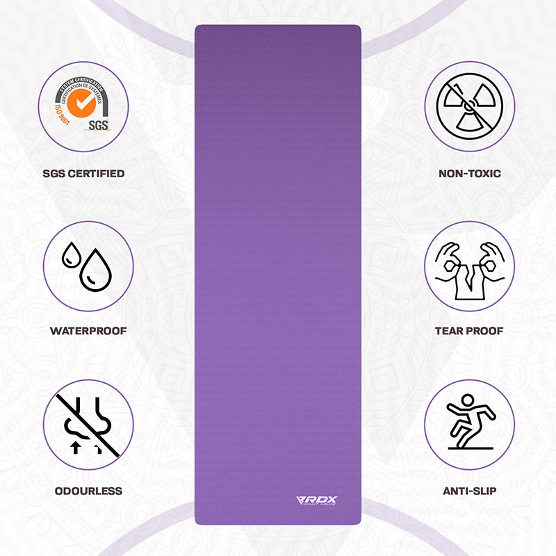 RDX DC 6mm 4-in-1 TPE Yoga Mat Set