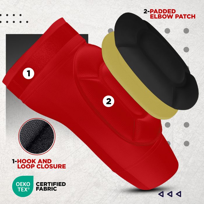RDX Elbow Foam Pad OEKO-TEX® Standard 100 certified#color_redwhite
