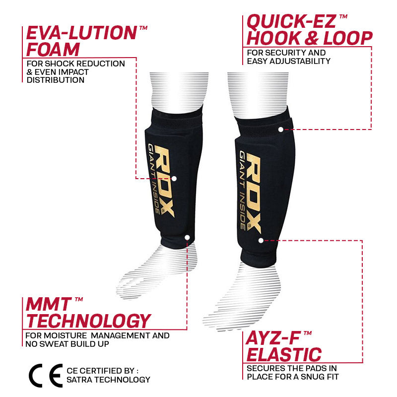 RDX HY MMA Shin Guard Protection Shields OEKO-TEX® Standard 100 certified#color_black