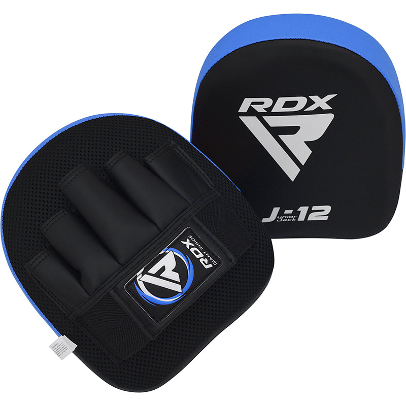 RDX J12 KIDS 6oz Boxing Gloves & Focus Pads Set#color_blue