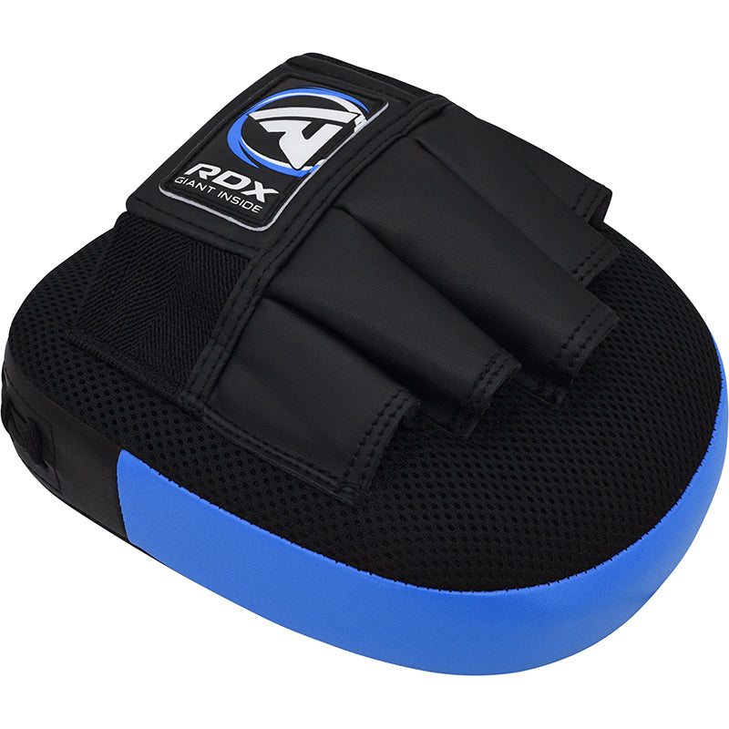 RDX J12 KIDS 6oz Boxing Gloves & Focus Pads Set#color_blue