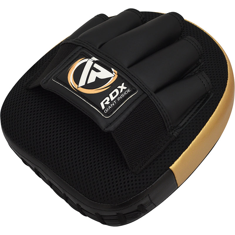 RDX J12 KIDS 6oz Boxing Gloves & Focus Pads Set#color_golden