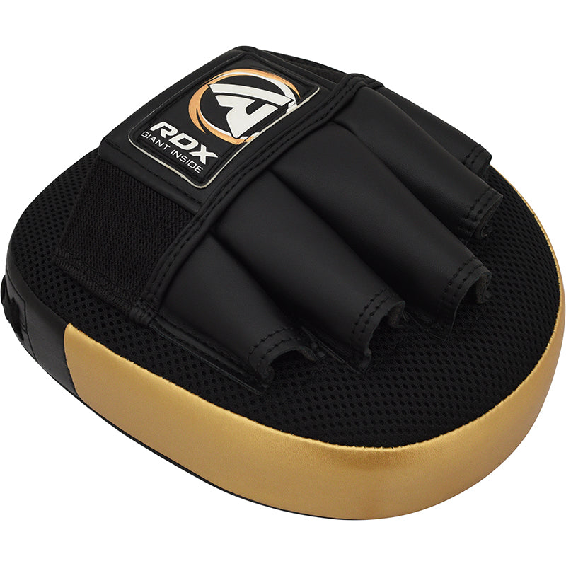 RDX J12 KIDS 6oz Boxing Gloves & Focus Pads Set#color_golden