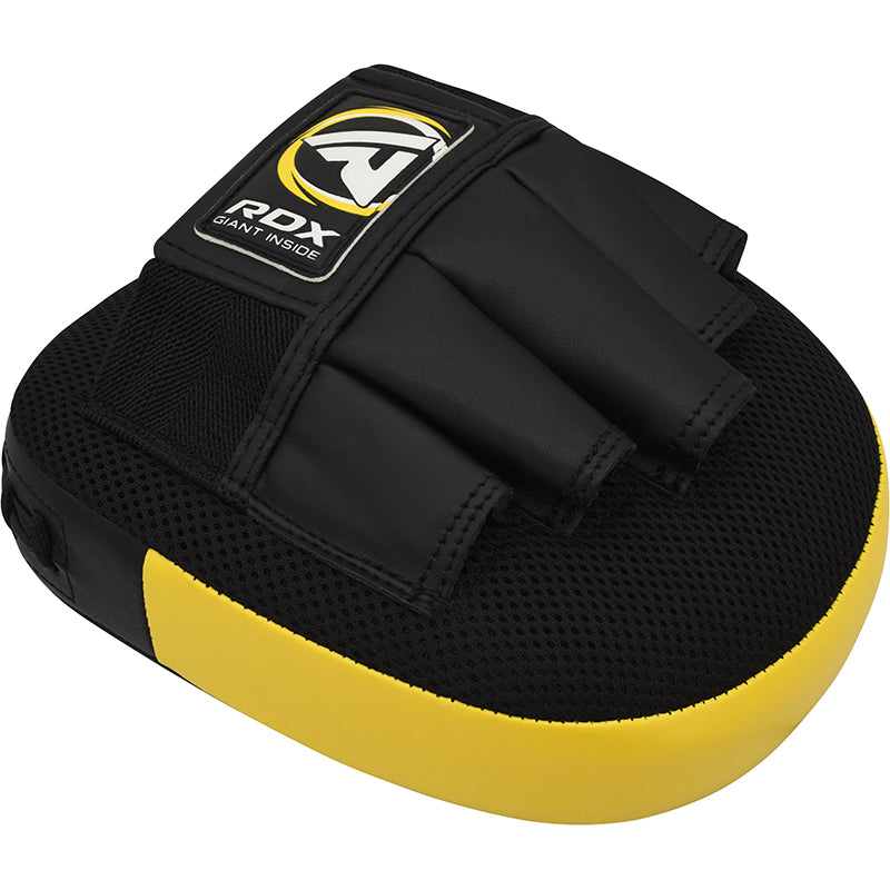 RDX J12 KIDS 6oz Boxing Gloves & Focus Pads Set#color_yellow