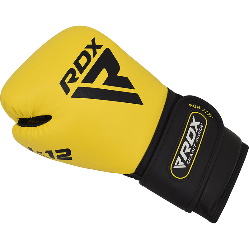 RDX J12 KIDS 6oz Boxing Gloves & Focus Pads Set#color_yellow