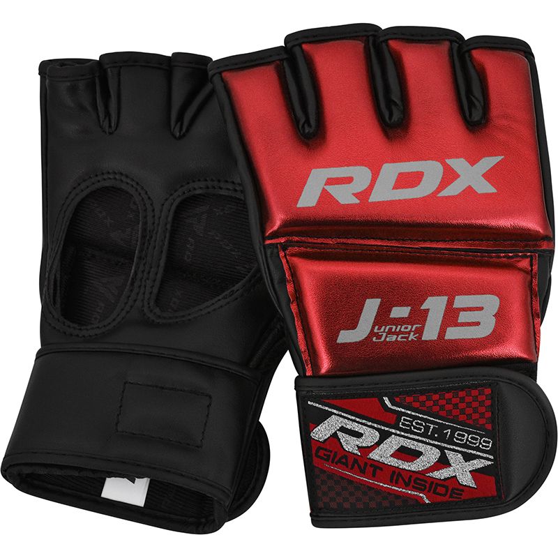 RDX J13 Junior MMA Grappling Gloves#color_red