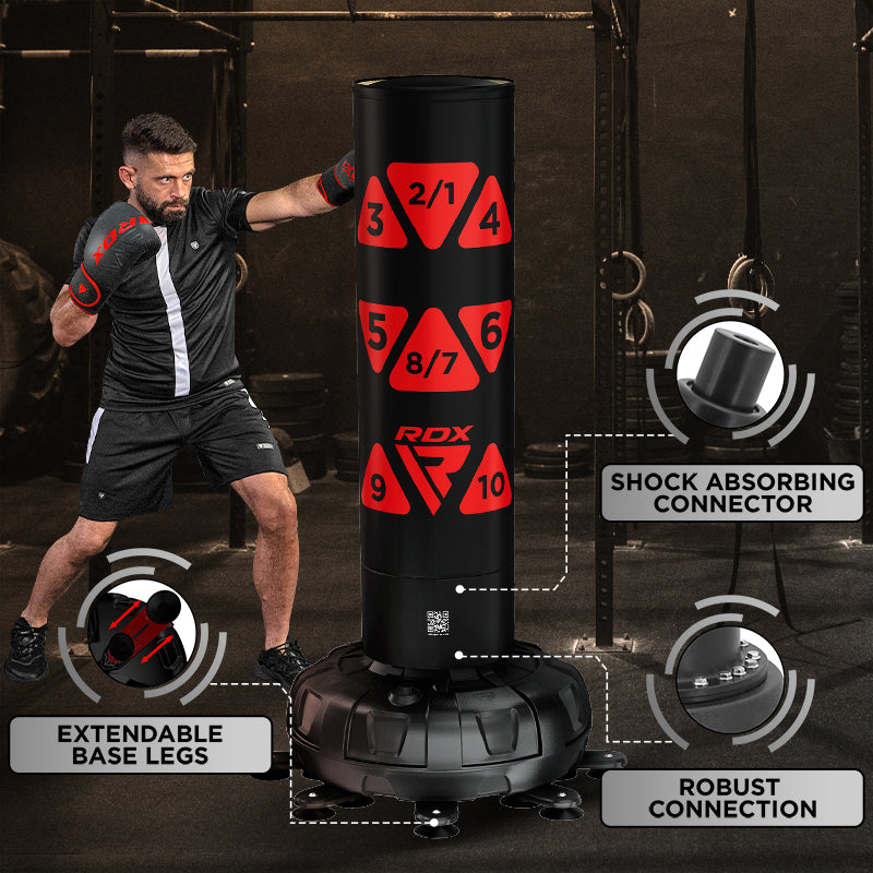 RDX KT Ronin 6ft 2-in-1 Blue Free Standing Target Punch Bags With Mitts Set#color_red