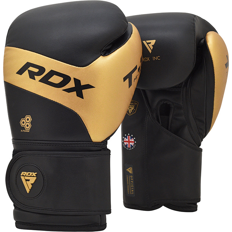 RDX T13 Gants de Boxe et Pad de Focus Doré / Noir