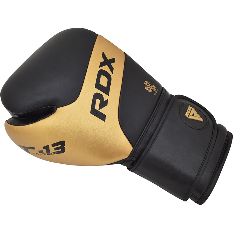 RDX T13 Gants de Boxe et Pad de Focus Doré / Noir