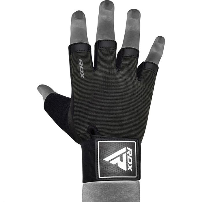 RDX T2 Weightlifting Half Finger Gym Gloves#color_black