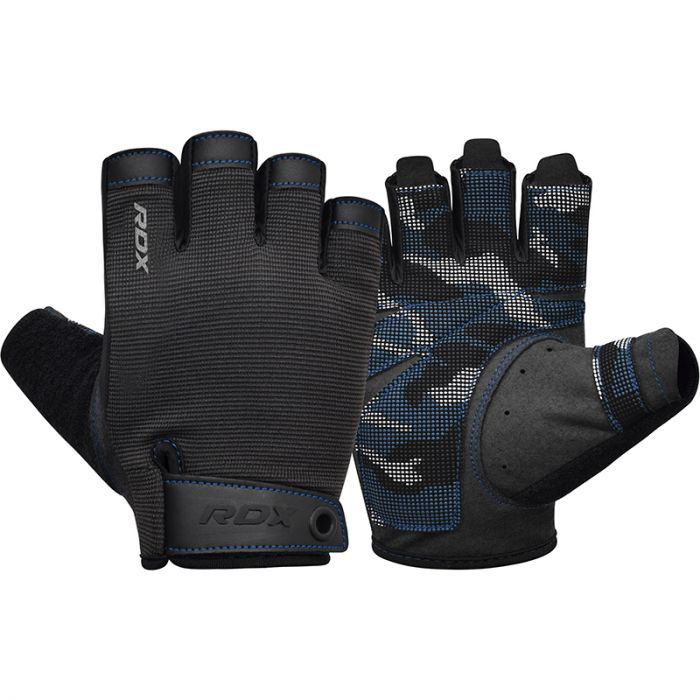 RDX T2 Weightlifting Half Finger Gym Gloves#color_blue