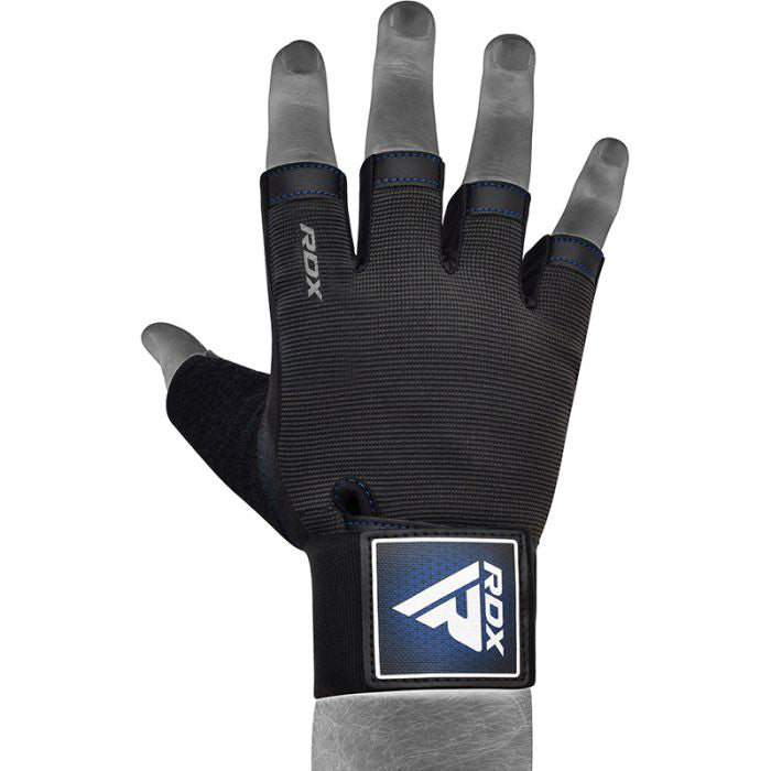 RDX T2 Weightlifting Half Finger Gym Gloves#color_blue