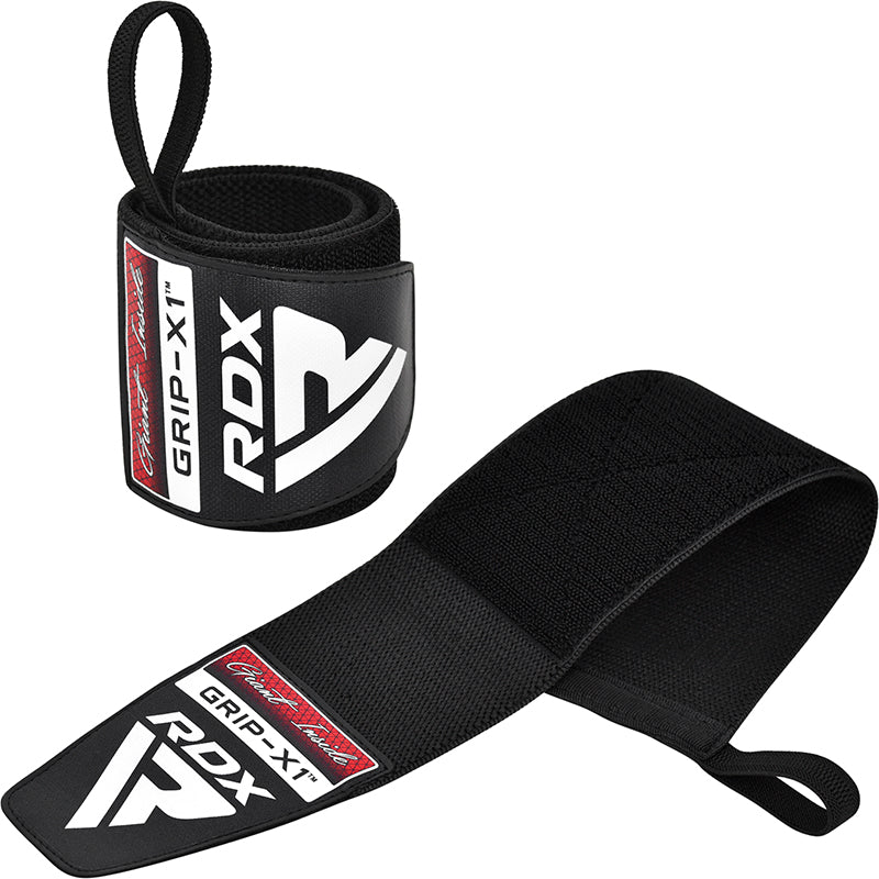 RDX W3 IPL USPA Approved Powerlifting Wrist Support Wraps with Thumb Loops OEKO-TEX® Standard 100 certified#color_black