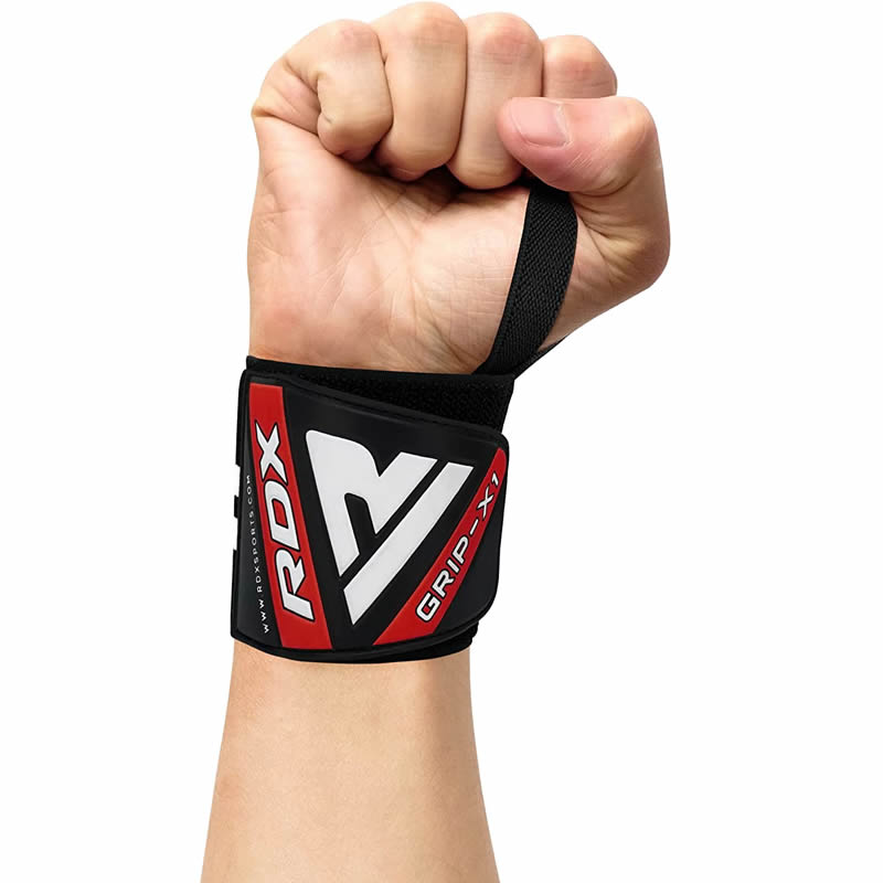 RDX W3 IPL USPA Approved Powerlifting Wrist Support Wraps with Thumb Loops OEKO-TEX® Standard 100 certified#color_black