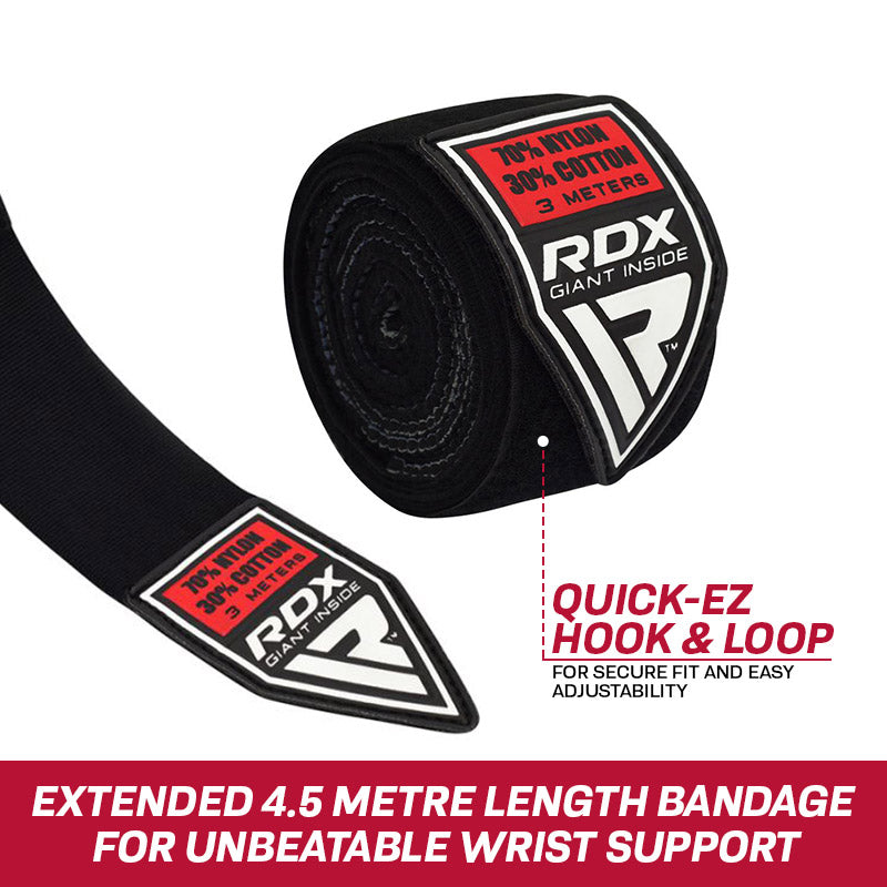 RDX WX Professional Boxing Hand Wraps#color_black