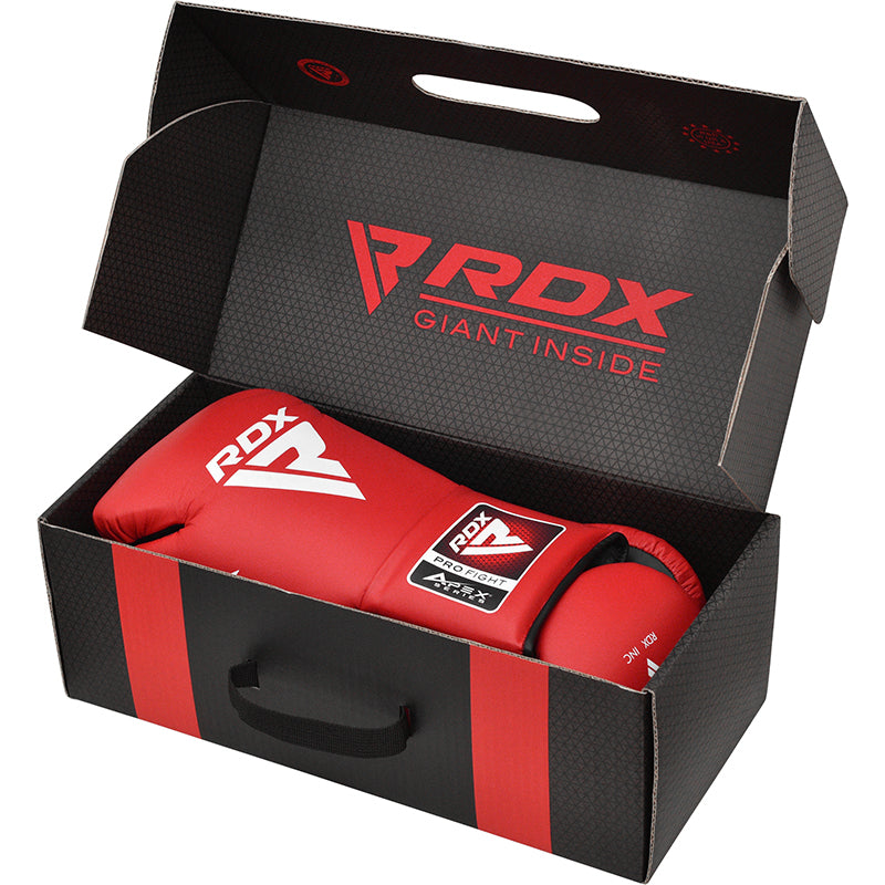 RDX APEX Competition/Fight Lace Up Boxing Gloves#color_red