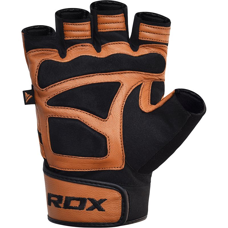 RDX S12 Short Finger Heavy Weight Lifting Leather Gym Gloves & Leather Weightlifting Gym