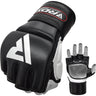 RDX T1 Leather MMA Fighting Gloves Black