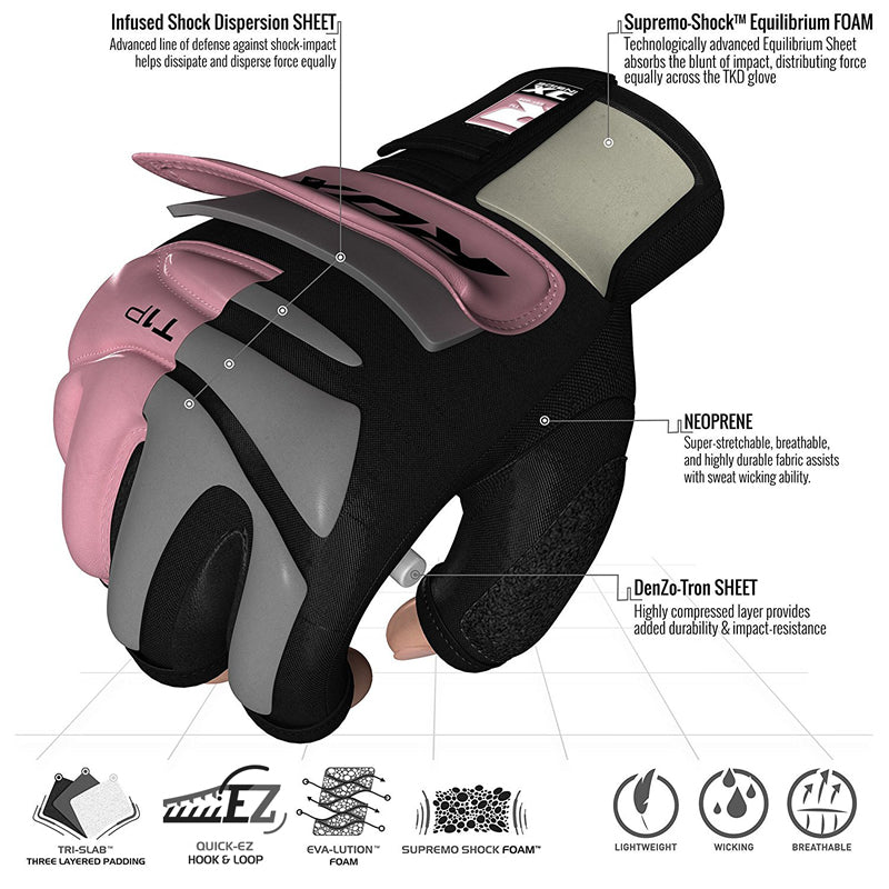 RDX T1 Guantes de Taekwondo Rosa para Mujer