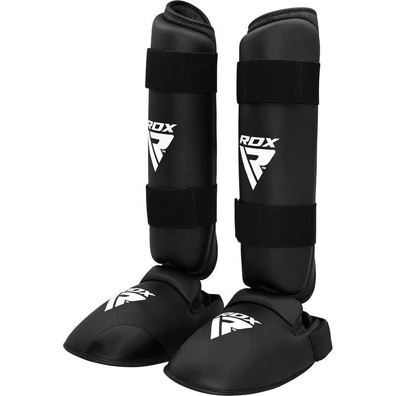 RDX X1 Semi Contact Medium Black Leather Shin Protection
